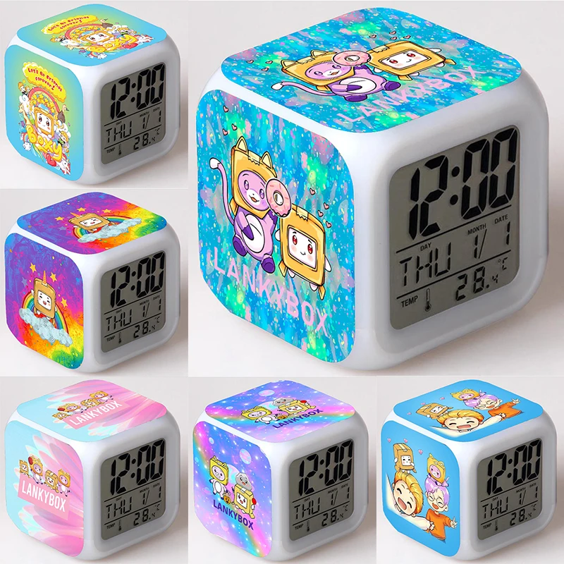 Lankybox Robot Sveglia Boxy E Foxy Sveglia Simpatico Cartone Animato Display Digitale Sveglia Per Bambini Orologio A Led Gadget Elettronici