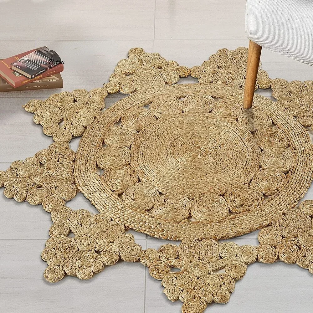 

Джутовый коврик, круглые ковры для гостиной из 100% натурального волокна, Плетеный вручную, джутовый коврик для загородного дома, напольный коврик, домашний декор для спальни