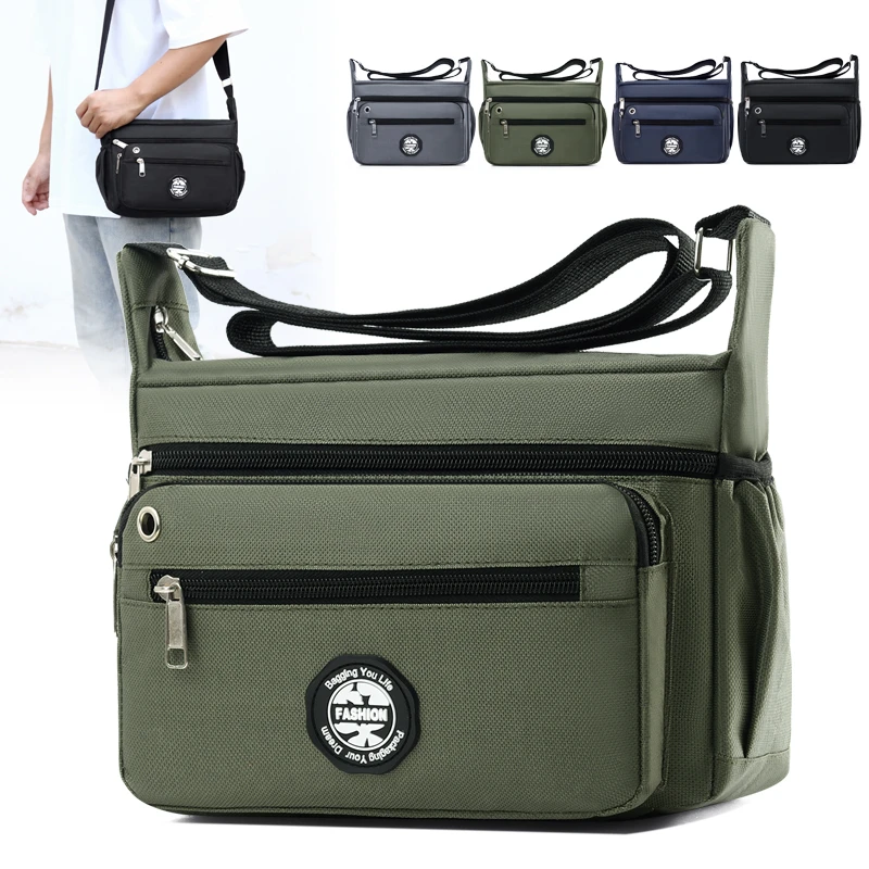 حقيبة كتف عصرية ذات سعة كبيرة مع جيوب متعددة، ومجم...