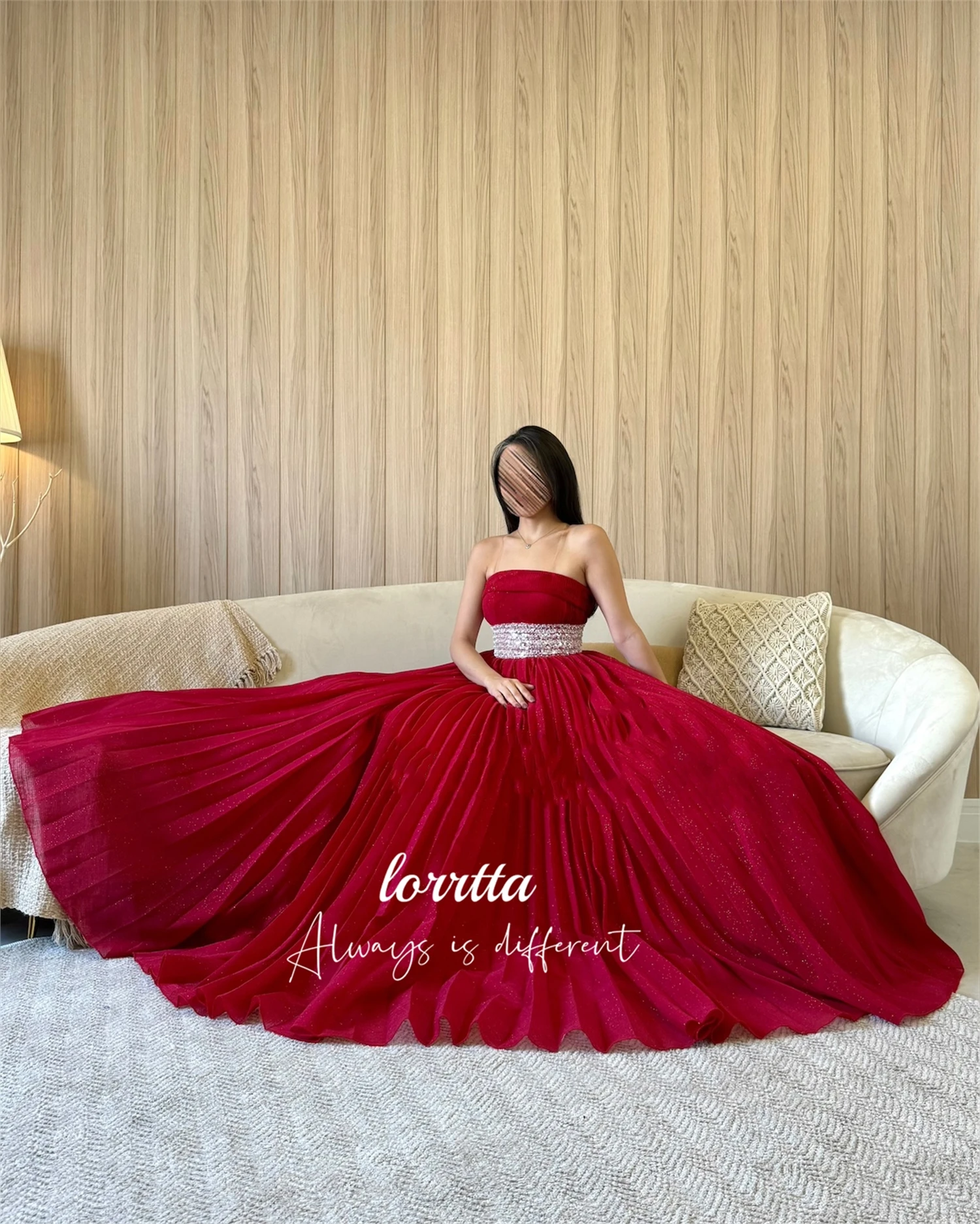 

Lorrtta Ball Gown Red Party Dress Shiny Cocktail of Dresses Evening Long Prom Clothes Gala Gowns Wedding Women's Woman Saudi New
