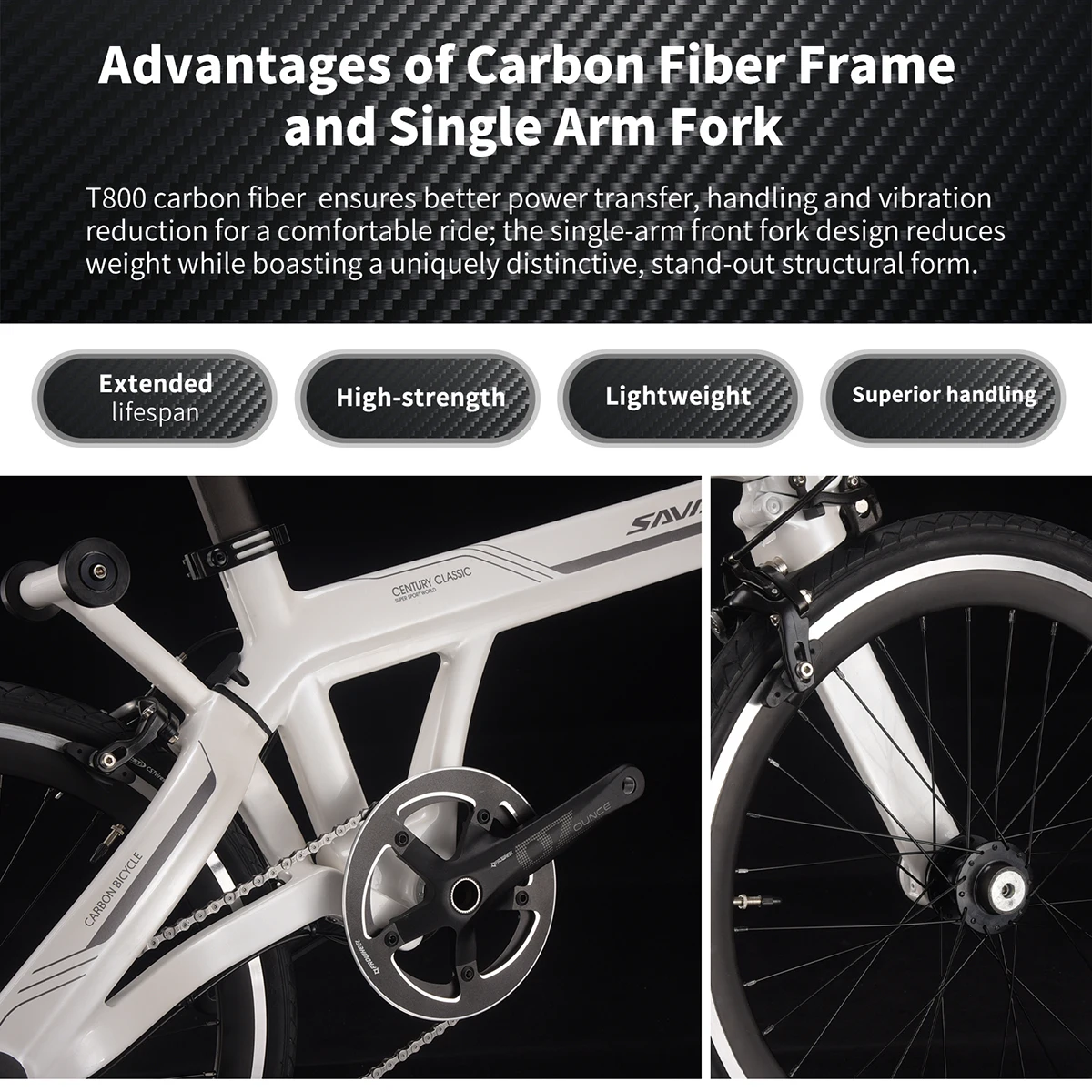 SAVA Z3 Carbon Folding Bicycle 20 Inch Shimano SORA 9 Speed Dual U Brake City Bike - Image 5
