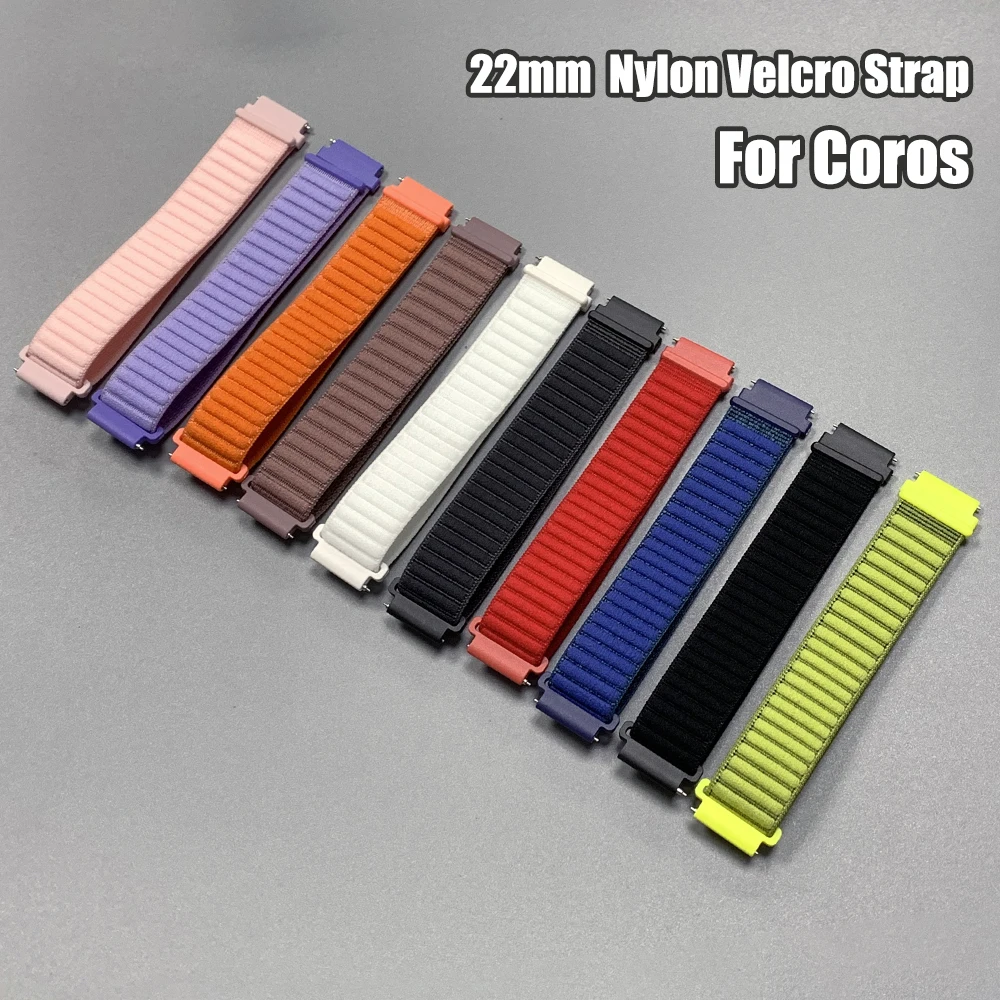 Nylon Velcro Adjustable Strap Wristband Bracelet, 20mm/22mm