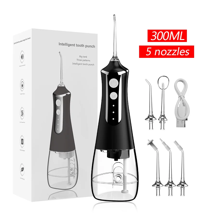 Oral Irrigator Portable Dental Water Flosser USB Rechargeable Water Jet Floss Tooth Pick Jet Tip Modes Waterproof