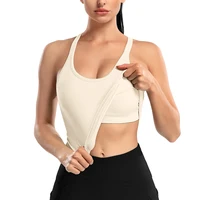 Attraco Women Sports Tank Tops Solid U Neck Racerback Slim Fit with Padded High Elastic Running Yoga Cycling Tops 2