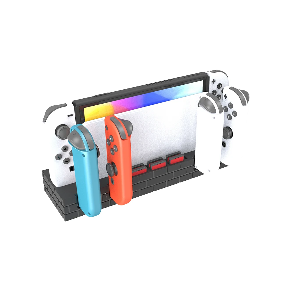 Game Controller Charger Base for Nintendo Switch OLED JoyCon 4 Ports Charging Station Base with 8 Game Slots Game Accessories
