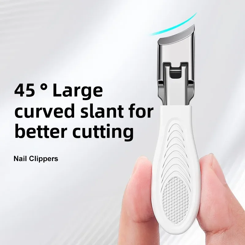 Manicure and Pedicure Care Tool Stainless Steel Non-slip Slant Nail Clipper Large Opening Diagonal Nail Scissors