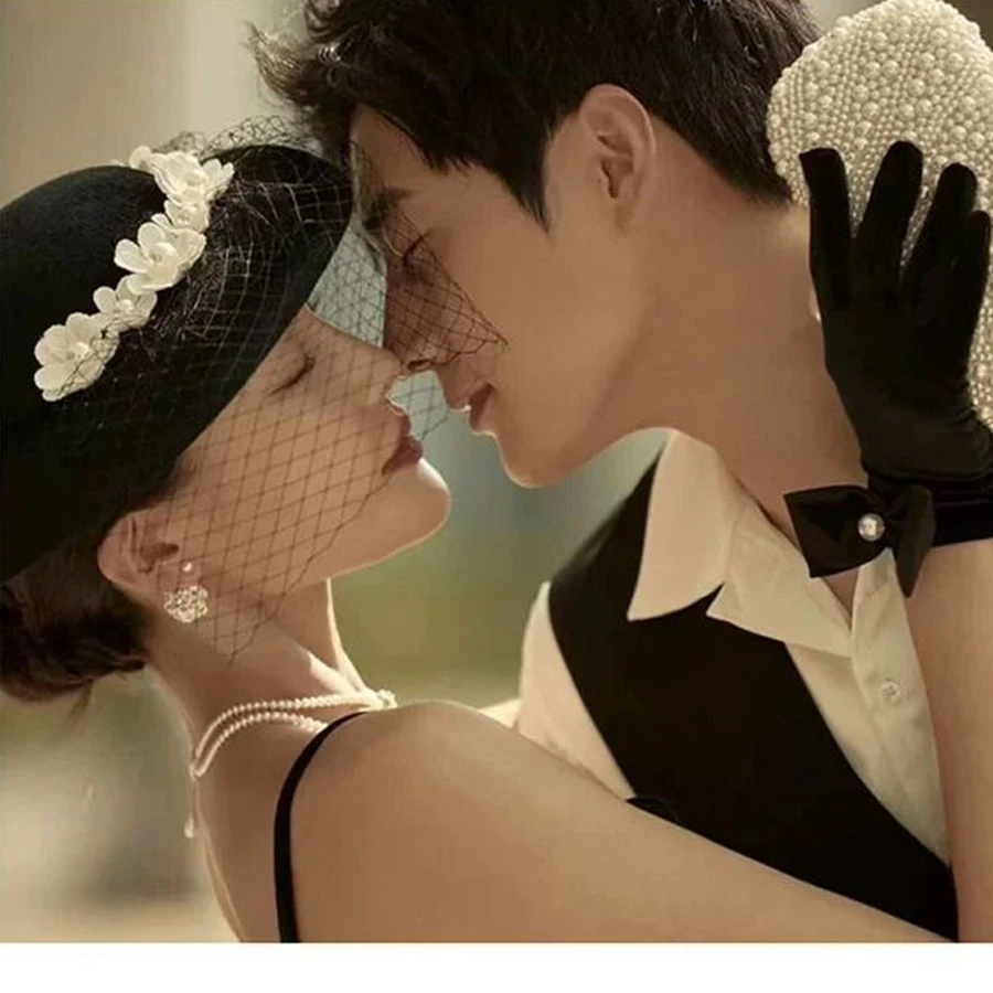 Fascinator Hats-Black Bride Hats Wedding fascinators for women