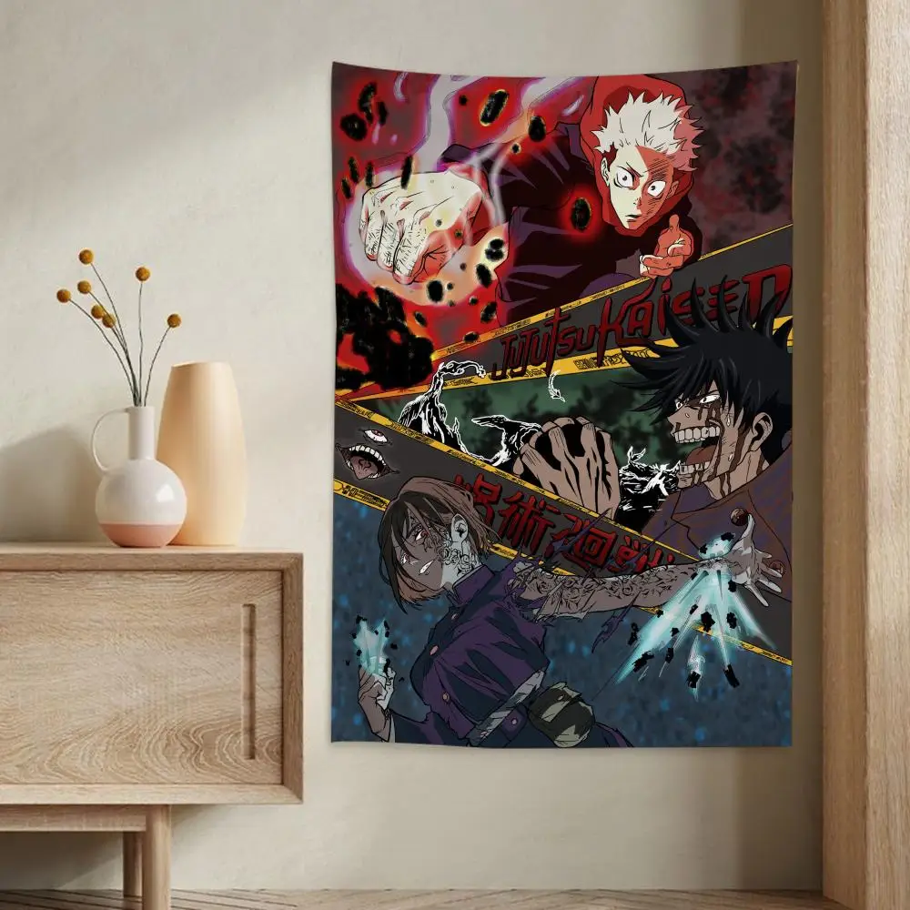 Anime Jujutsu Kaisen Tapestry Hanging Tarot Hippie Wall Rugs Dorm Wall Hanging Sheets