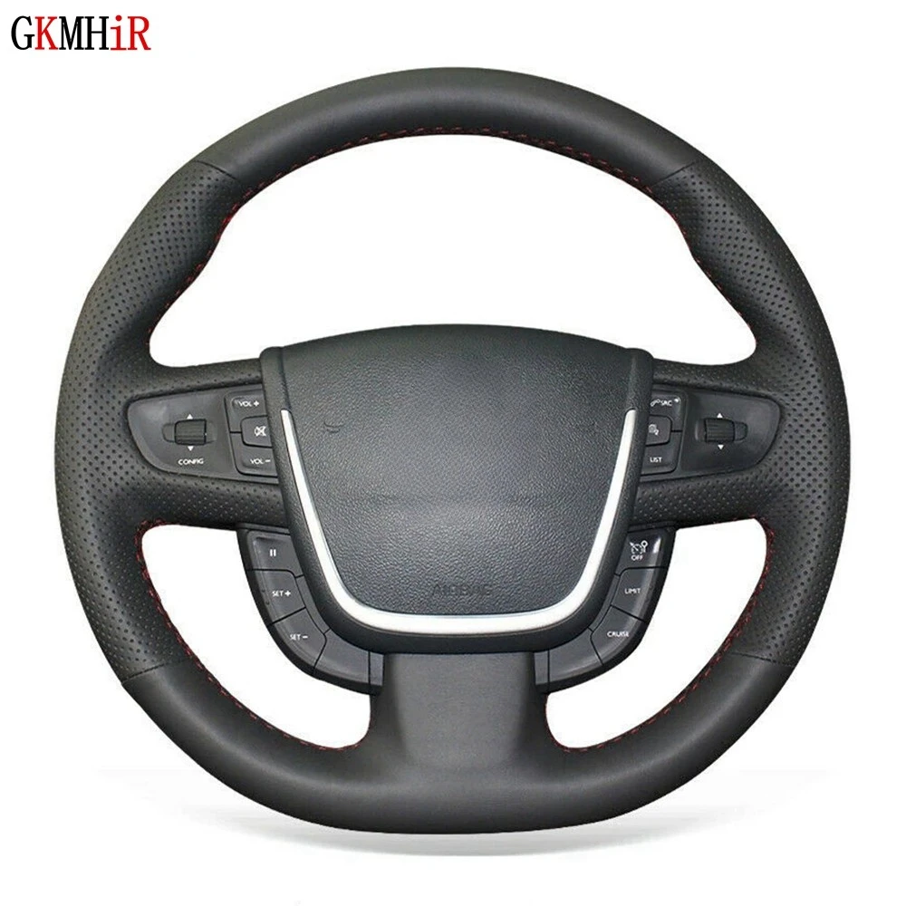 Coprivolante Per Auto In Pelle Artificiale Nera Antiscivolo Per Peugeot 508 2011-2018 / 508 Sw 2011-2018 Accessori Per Auto