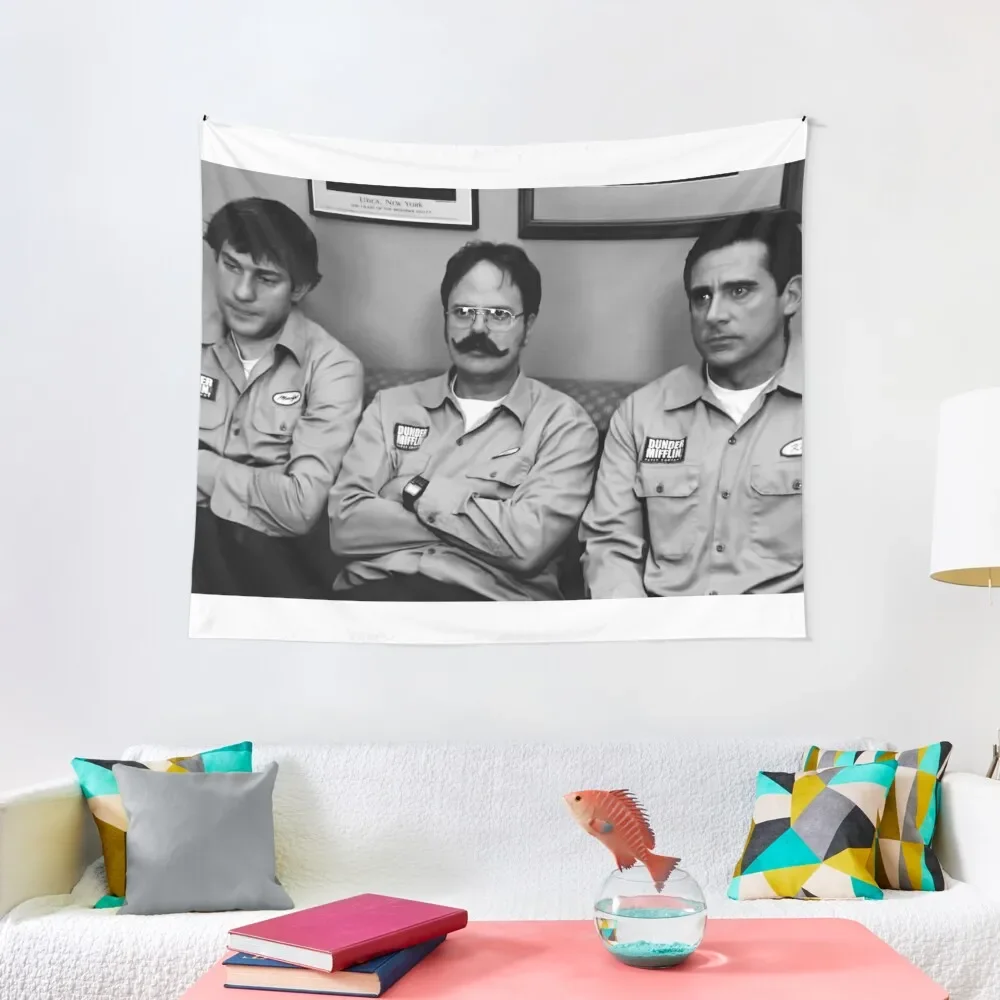 

Jim, Dwight and Michael at Utica Tapestry Wall Decor Wall Decoration Items Things To Decorate The Room Decoration Room Tapestry