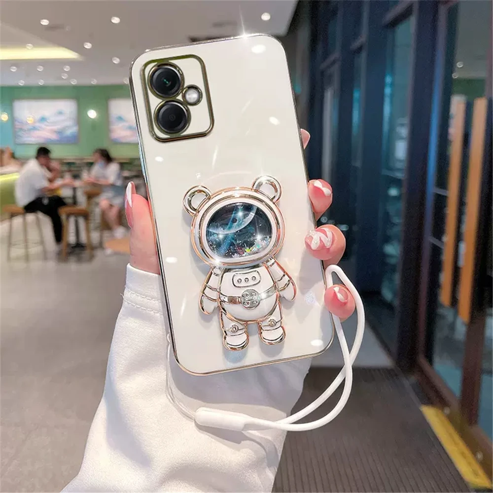 thumbnail image 1 of Quicksand Astronaut Bracket Phone Case For Xiaomi Redmi Note 13 Pro 4G 5G 13C Mi 13 Lite 13T Soft Silicone Plating Back Cover, 1 of 4
