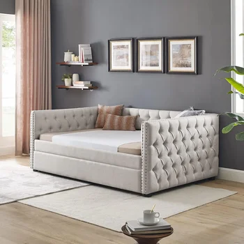 Full Size Upholstered Daybed with Trundle 1
