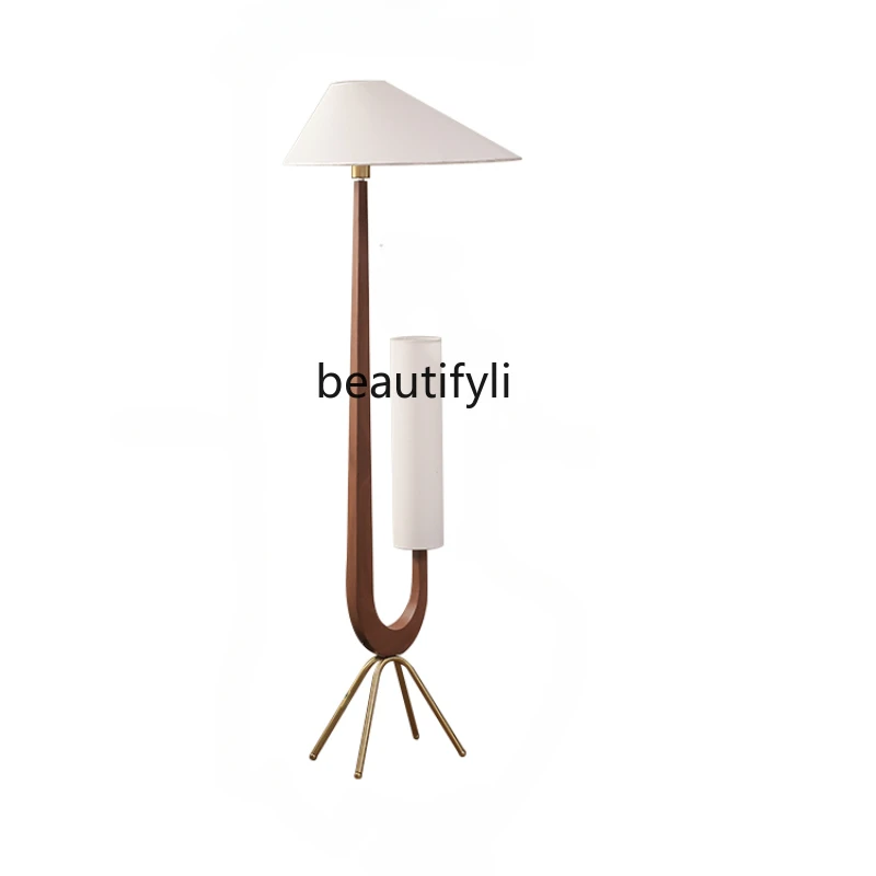 

Nordic Retro Walnut Color Living Room Sofa Personalized Art Bedroom Bedside Decoration Table Lamp