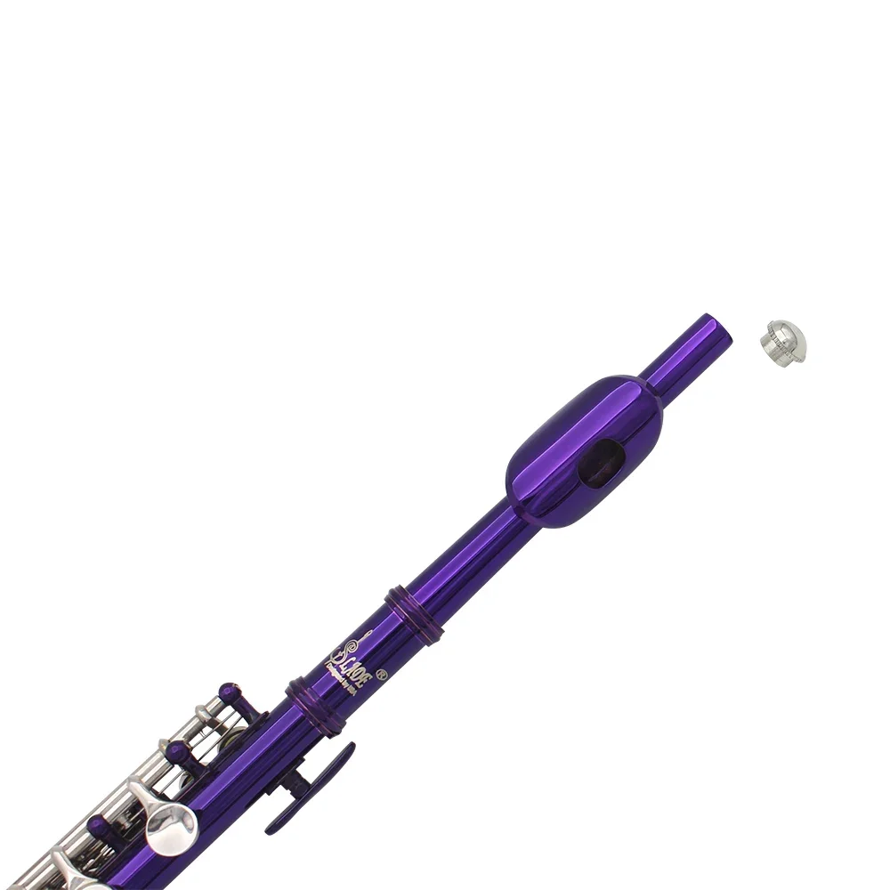 Purple Piccolo Flute C Key Half-size Flute Instrument with Case Cleaning Cloth Parts Cupronickel Piccolo c key flute flute instrument wind music instrument