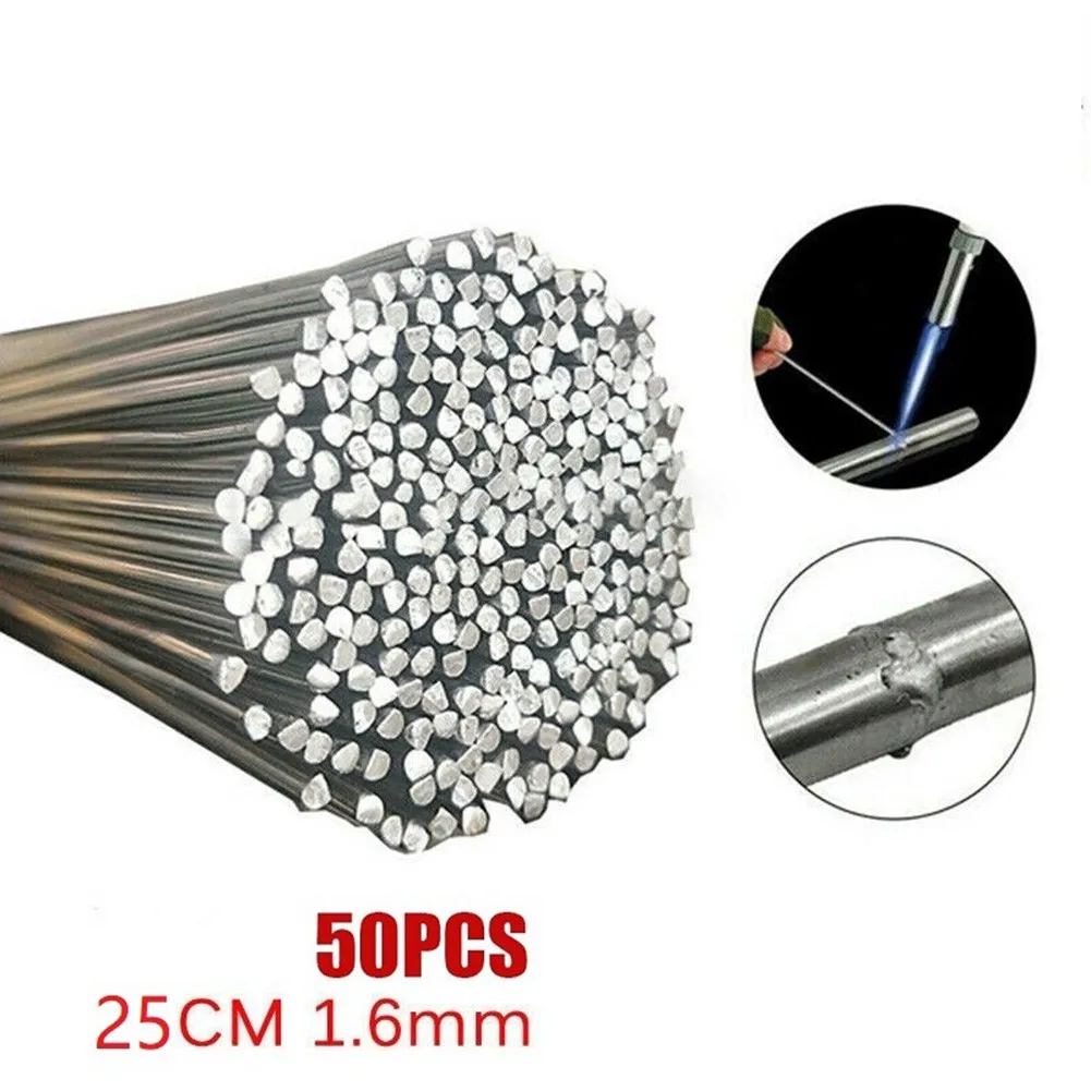 

50pcs Aluminium Welding Rods Easy Melt Solder Low-Temperature Soldering Sticks 1.6x250mm Cored Wire Brazing No Solder Power