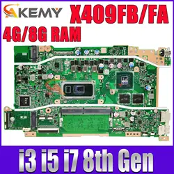 ASUS 노트북 마더보드, X409FB, X509FB, X409FJ, X409FL, X509FA, X509FA, A409F, F409F, F509F, A509F, I3, I5, I7, 4G 용, X409F 메인보드