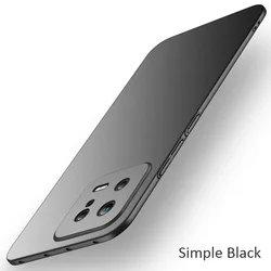 Ultra Slim Frosted Shockproof Case - Durable Hard Plastic Protection for Xiaomi Mi 13 Lite (Simple Black)