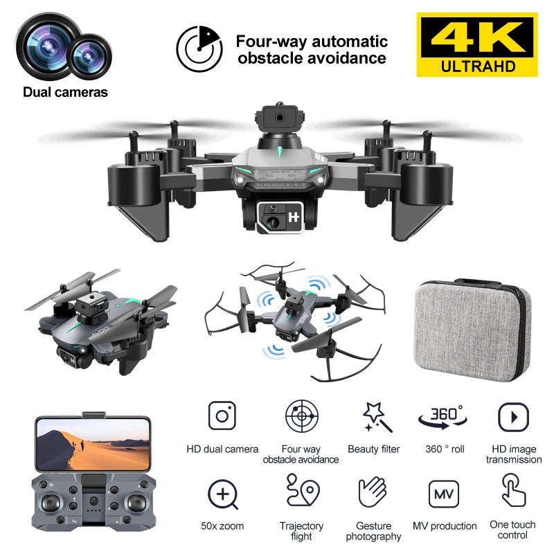KY605RcDrone4KProfessionalDualHDCameraMiniPortableDronAerial