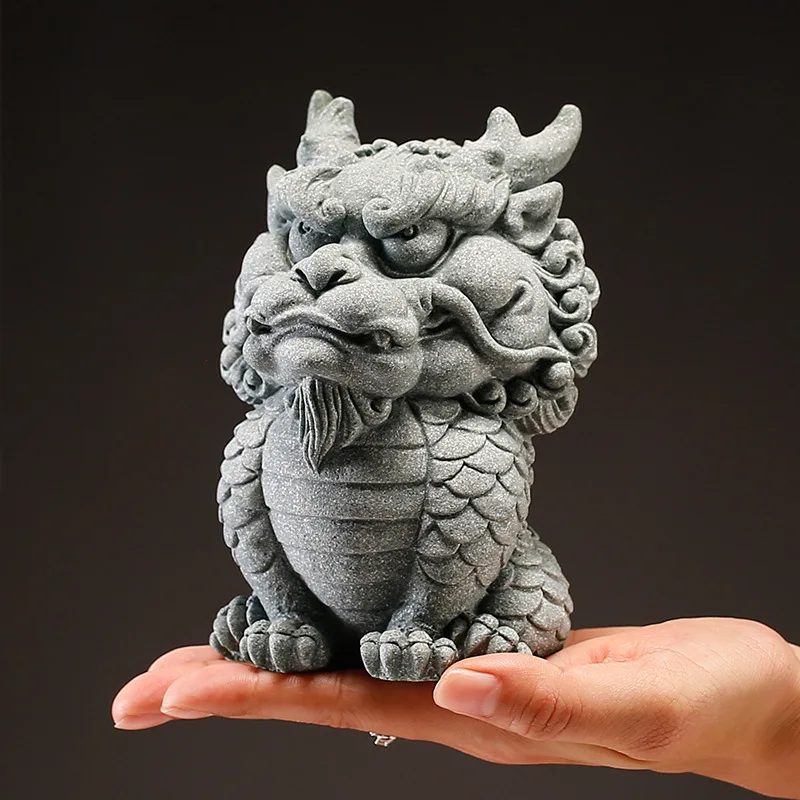 

3D Auspicious Kirin Silicone Cement Molds Dragon Design Candle Mold DIY Concrete Desktop Ornaments Creative Tea Pet Gypsum Mold