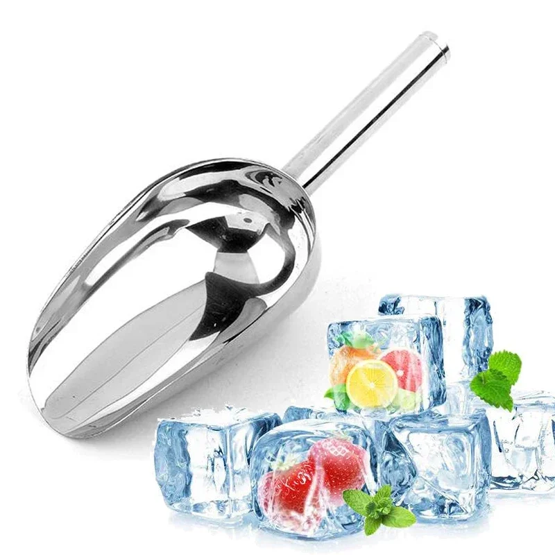 1pcs Aluminum Alloy Bar Candy Scoop Shovel Scoop Round Bar Pub Home Ice Cubes Spice Candy Flour Nut Spoon Wedding et