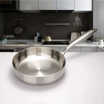 Padella in acciaio inossidabile 316 Wok Padella antiaderente Pentola per bistecche fritte Pentole da cucina non rivestite per fornelli a gas e fornelli a induzione Wok 1