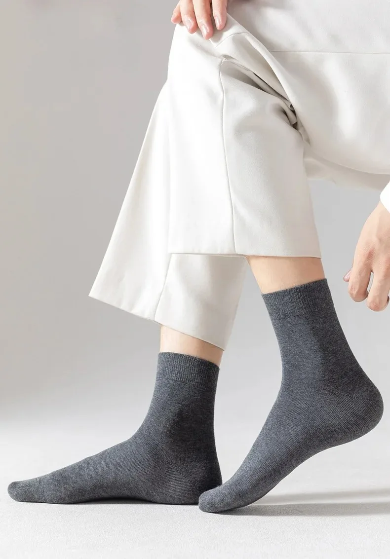 Mens Cotton Crew Socks - 10 Pairs Casual Business Breathable Size 38-45