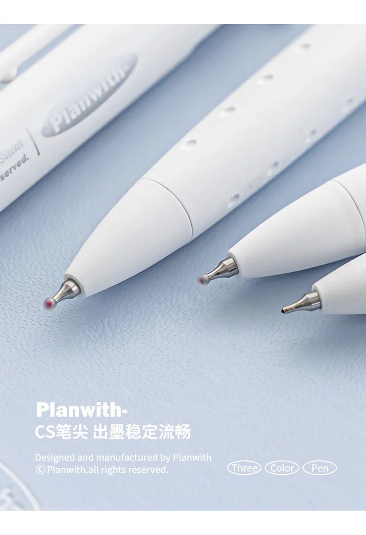 Planwith 3 in 1 Multifunktions-Gel stift 0,5mm schwarz/blau/rote Tinte füllt Kugelschreiber mit Kugelschreiber – Detail 9