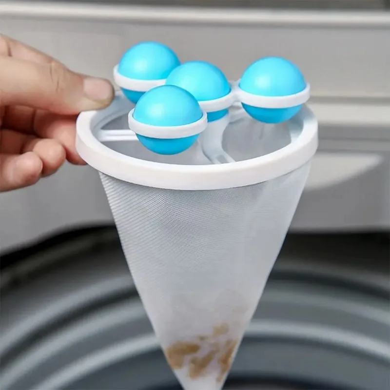 Washing Machine Pet Fur Hair Removal Trap Reusable Mesh Dirty Collection Bag Cleaning Ball Floating Hair Filtering Mesh laundry ball
