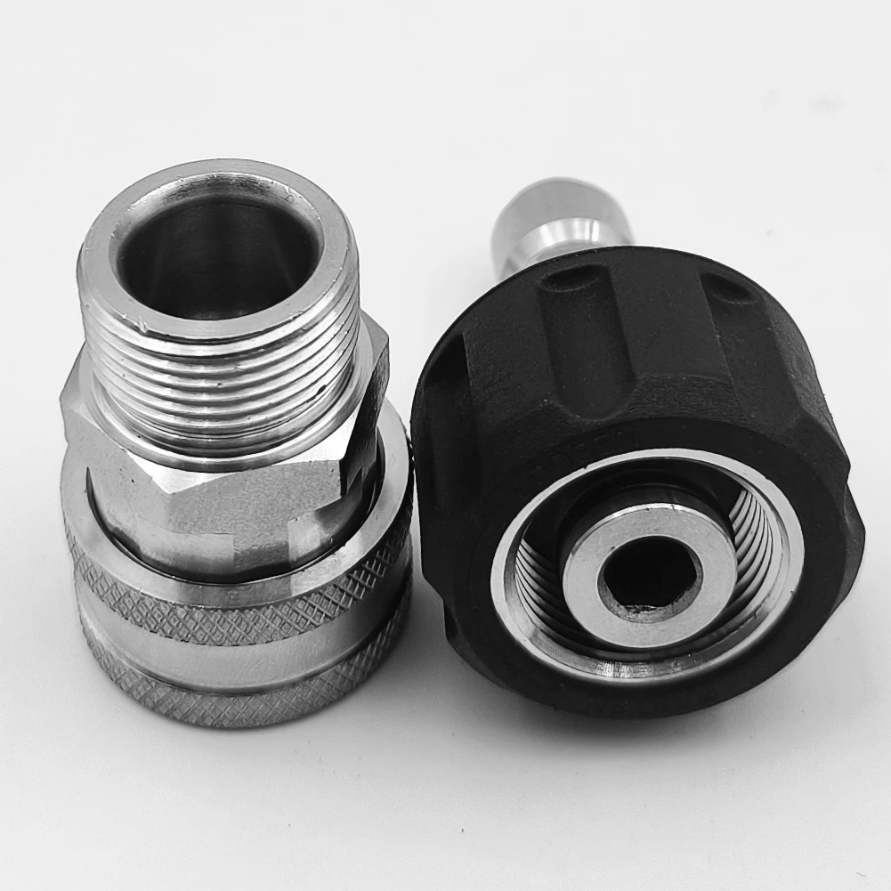 Pressure Washer Quick Connect Fittings M22 14mm to 3/8 Inch Pressure Washer Hose & Gun Adapter Max 4000PSI Car Wash Coupler 5