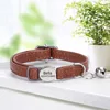 PU Leather Personalized Cat Collar Quick-Release Cats Collars Necklace Free Engraved Pet ID Name Collars Adjustable for Cats 3