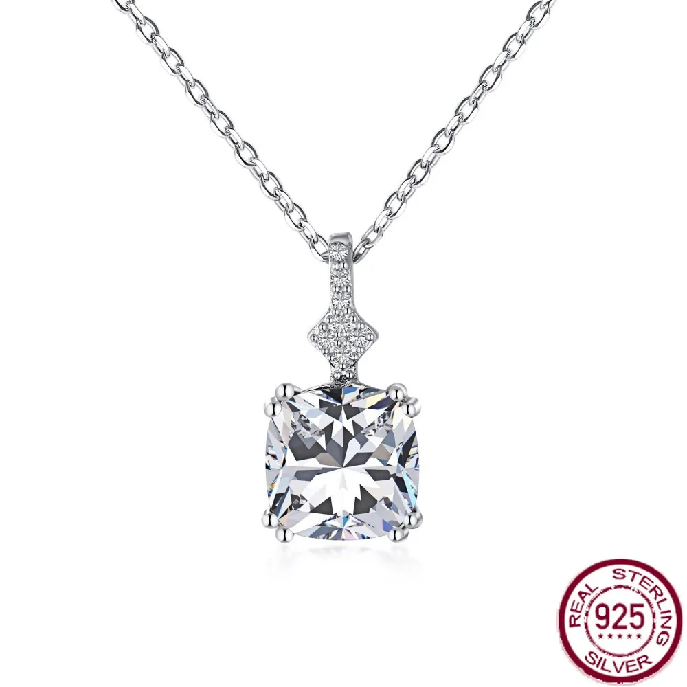 S925 Silver Necklace Diamond Cubic Colored Zirconia Senior Banquet Cross Border Jewelry Wholesale