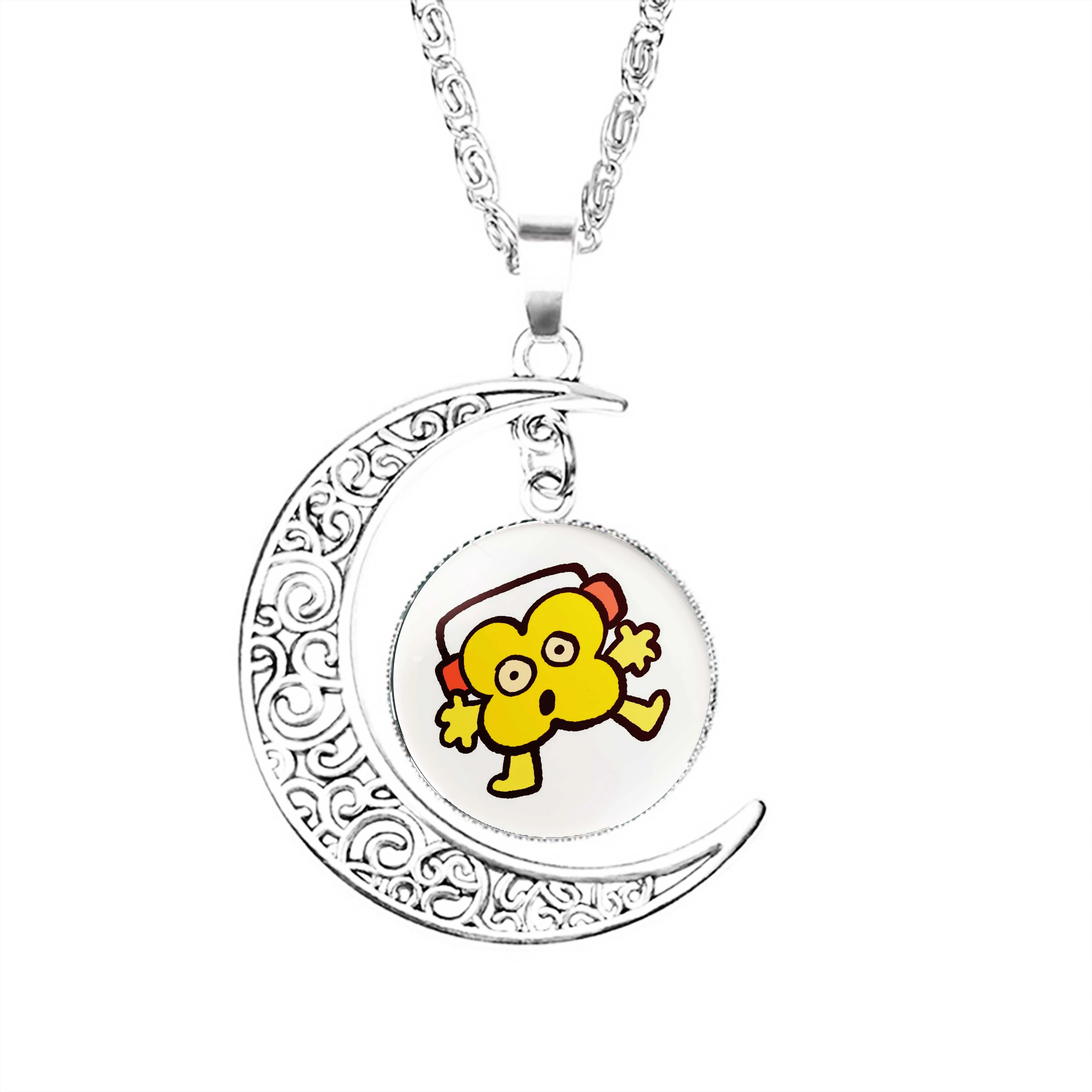 

Bfb X Moon Necklace Charm Crescent Fashion Accessories Party Glass Gifts Stainless Steel Pendant Lady Girls Boy Men Women