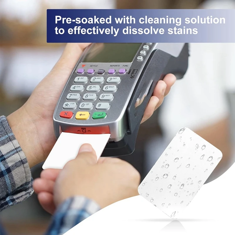 50 PCS Dual Side Card Reader Cleaner CR80 Card Reader Cleaning Cards Plastic POS Swipe Terminal Cleaning Cards