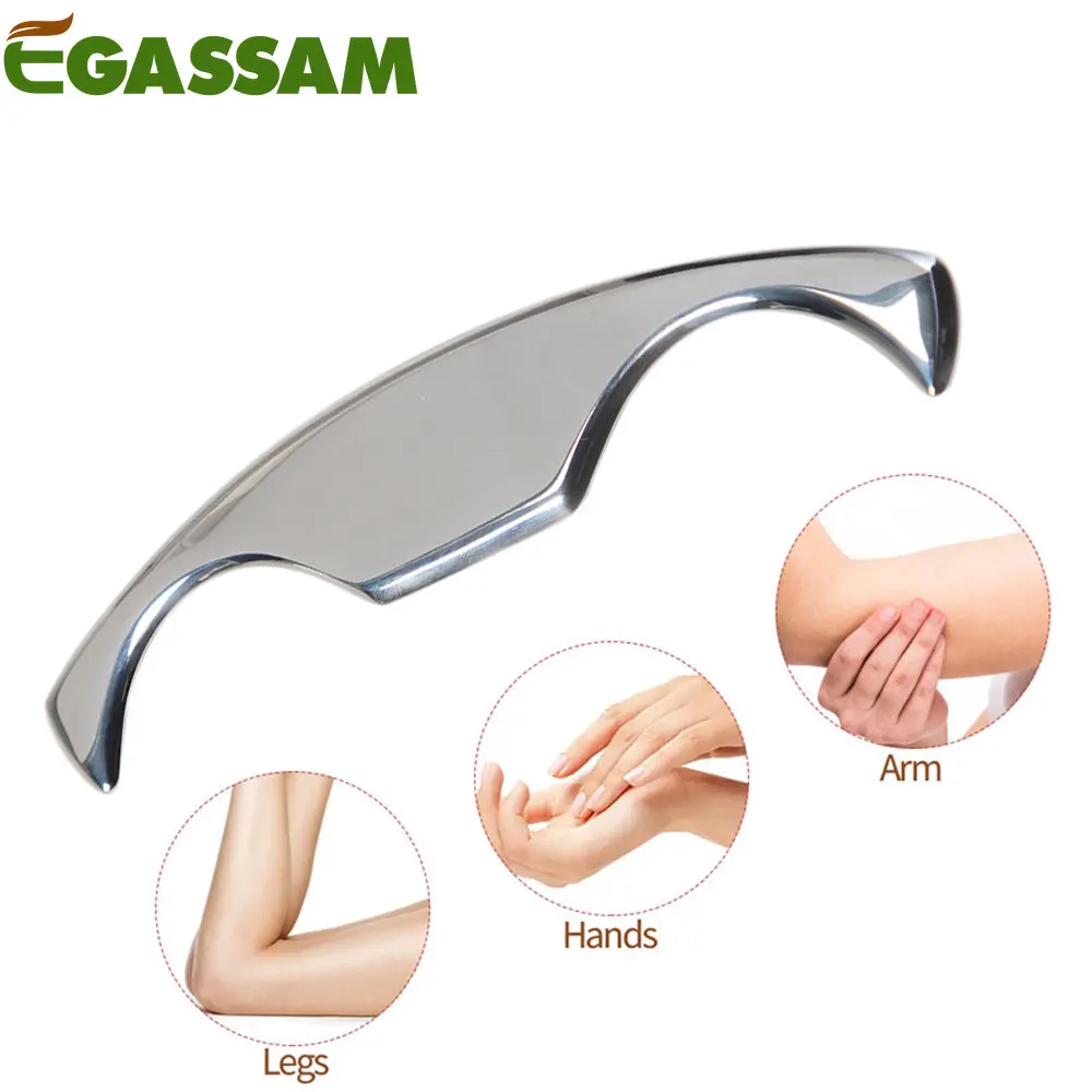 

EGASSAM 1Pcs Stainless Steel Gua Sha Scraping Massage Tool - Help Relieve Sore Muscles Great Soft Tissue Mobilization Tool