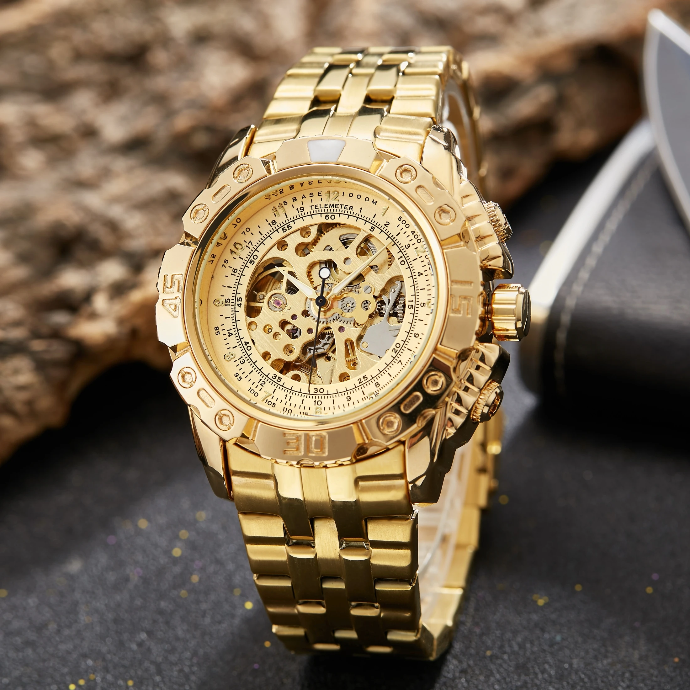 2024 Mechanical Sport Design Bezel Fashion Watch Mens Watches Top Brand Luxury Montre Homme Clock Men Automatic Skeleton Watch