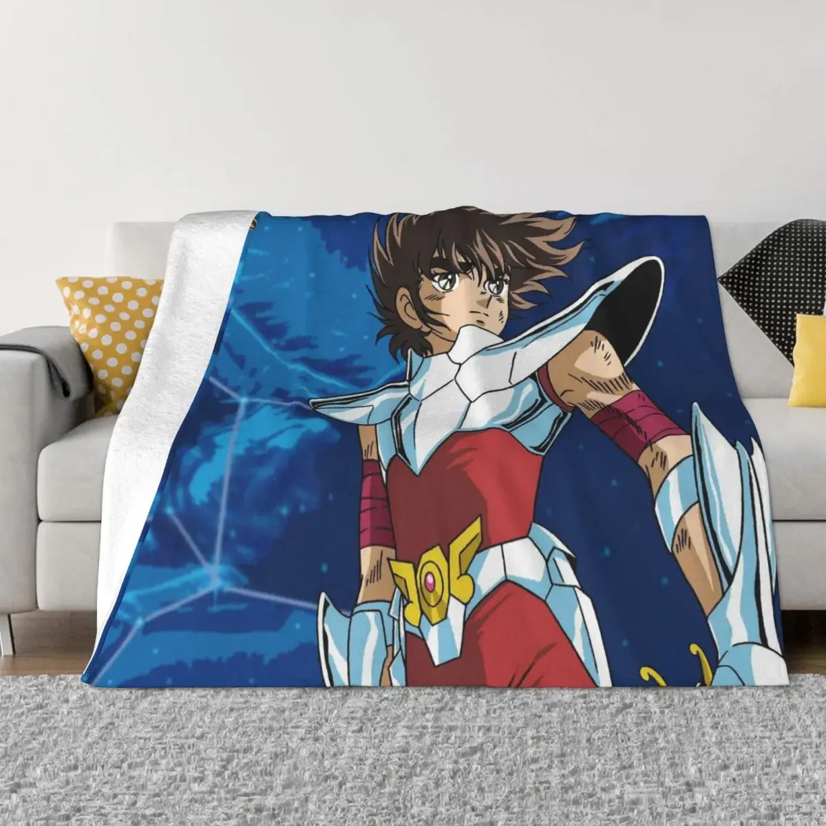 

Saint Seiya Shun Manga Blankets Coral Fleece Plush Decoration Bedroom Bedding Couch Bedspread