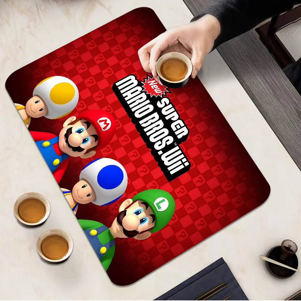 Game Super M-MarioS-S Kitchen Dish Mat Absorbent Dining Table Mats Retro Non-slip Placemat Coffee Dish Tableware Mat Home Decor 3