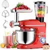 Stand Mixer, BABROUN 6 IN 1 Multifunctional Electric Kitchen Mixer with 6.5QT Stainless Steel Bowl, 1.5L Glass Jar, Meat Grinder 1
