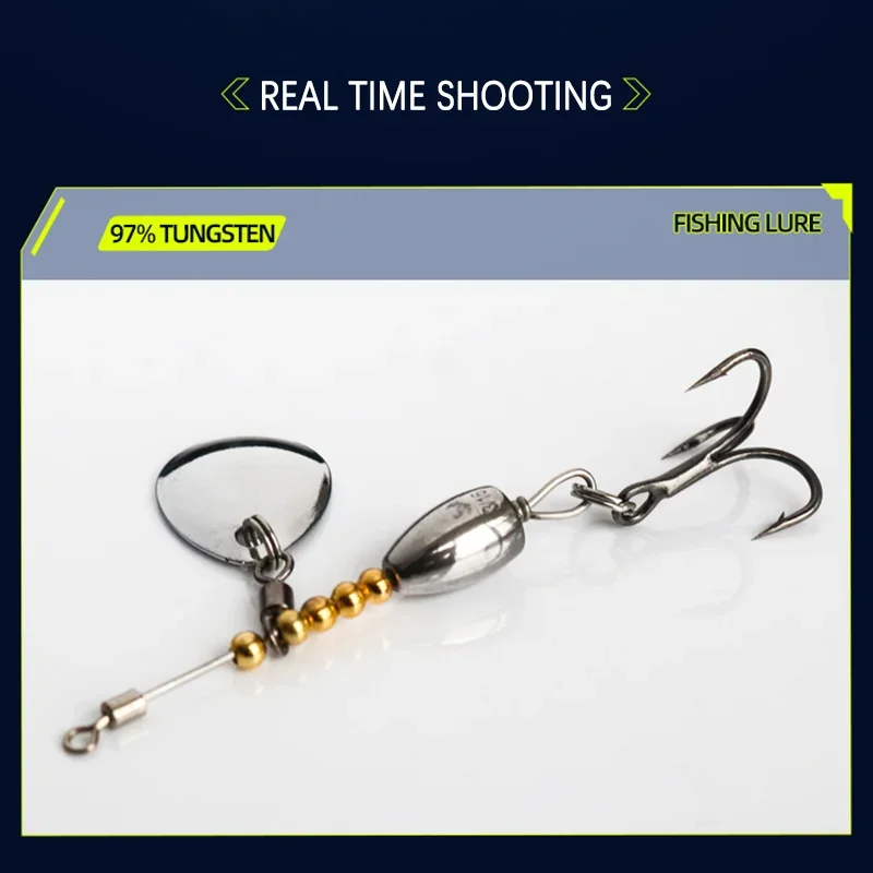 Rotating Spinner Spoon Fishing Lure 3.7g-16.1g Tungsten steel Artificial Bait Metal Sequins Bait Bass Trout Perch Pesca Tackle