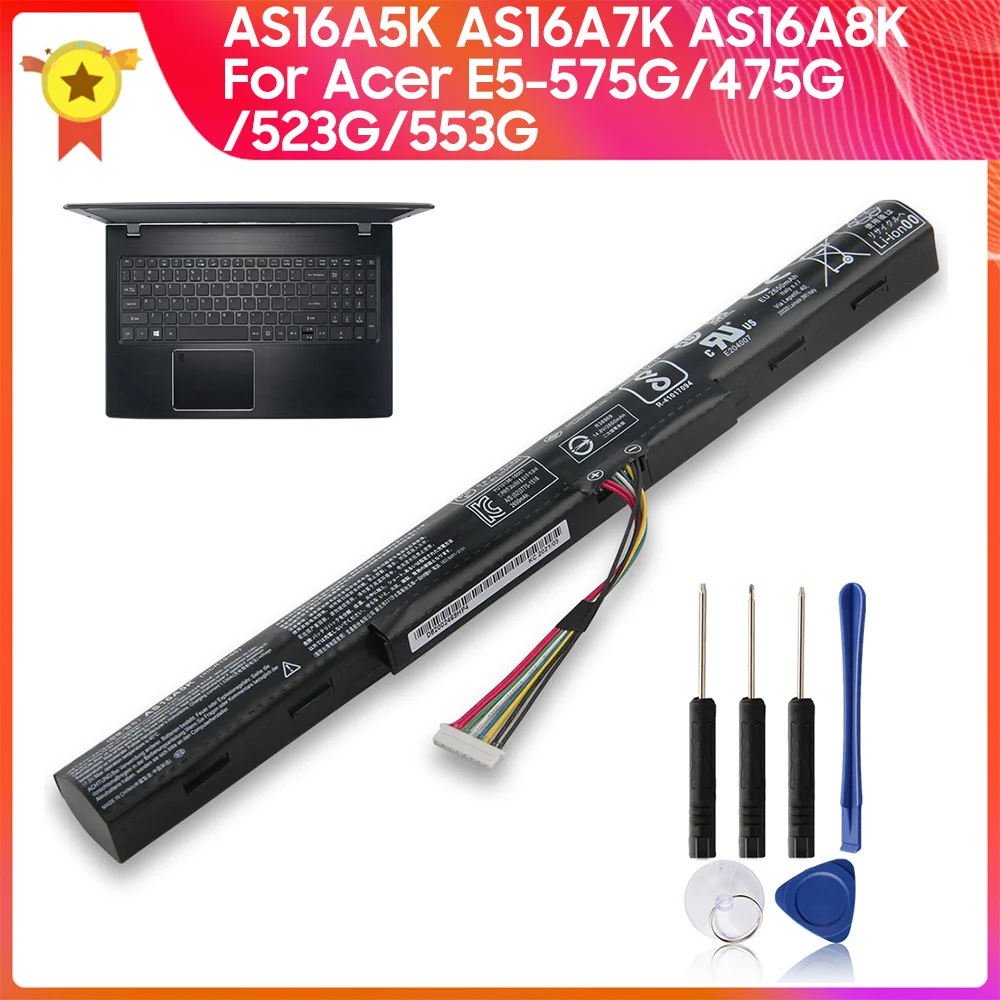 

Сменный аккумулятор AS16A7K AS16A8K AS16A5K для Acer E5-576G E5-475G E5-774G 774 54MX 553R 51NM E5-523G E5-553G