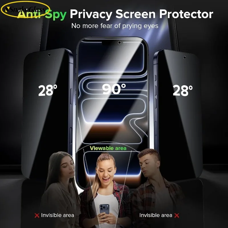 Enhanced Privacy Tempered Glass & Lens Film Set - 3 Pack