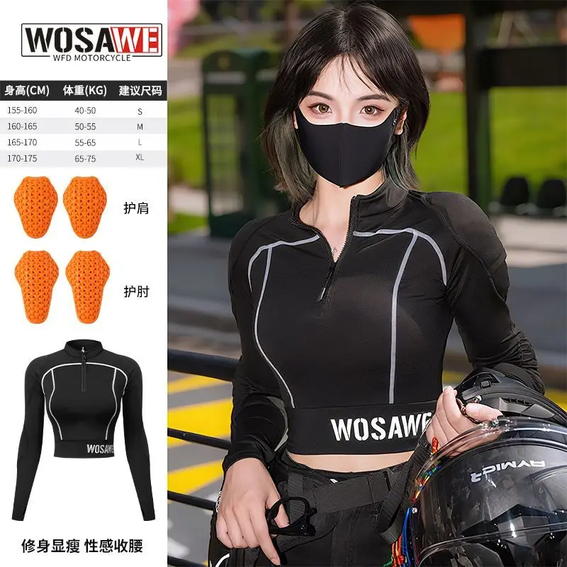 여성용 여름 오토바이 라이딩복 허리 부드러운 보호대 의류 낙상 방지 통기성 반팔 상의 및 바지