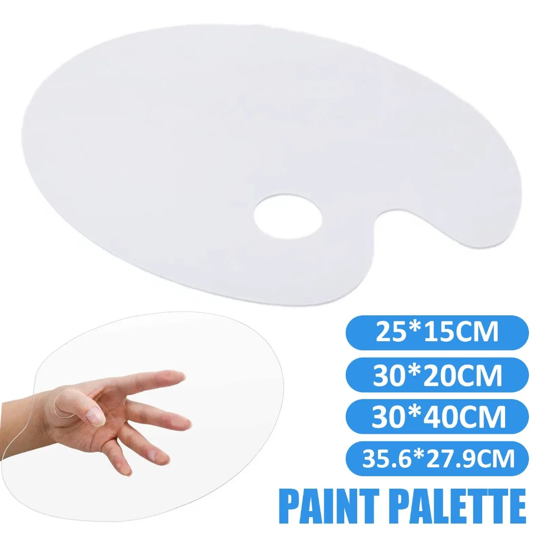 Acrylic Palette Transparent Oil Watercolour Art Painting Board Paint Mixing Painting Nail Art Tool For School Artistic Supplies acrylic 4c board explanation prop loose diamond 4c standard carat weight cut scale display stand gem teaching tool display