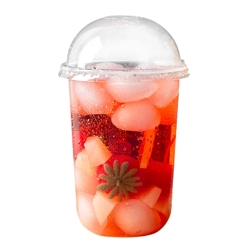 Cups 50pcs/pack 360/500/700ml Disposable Plastic Bubble Tea U-Shaped Boba Tea Cups Hard PP Materail Accept Customization birthday party supplies,plastic cups