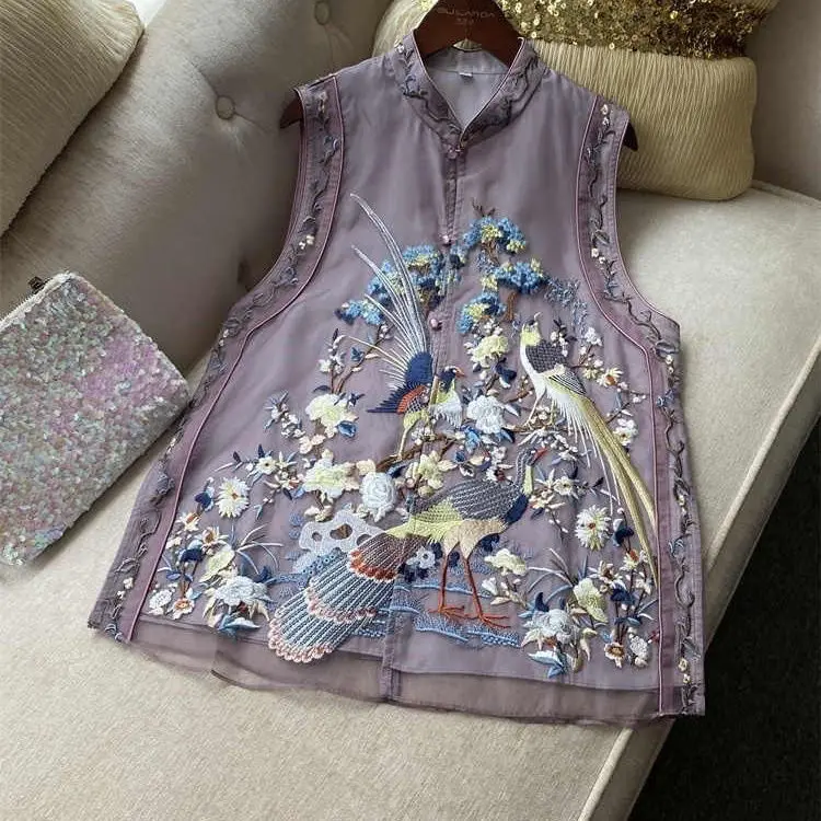 Chinese Style Women's Vest Women Cheongsam Waistcoat