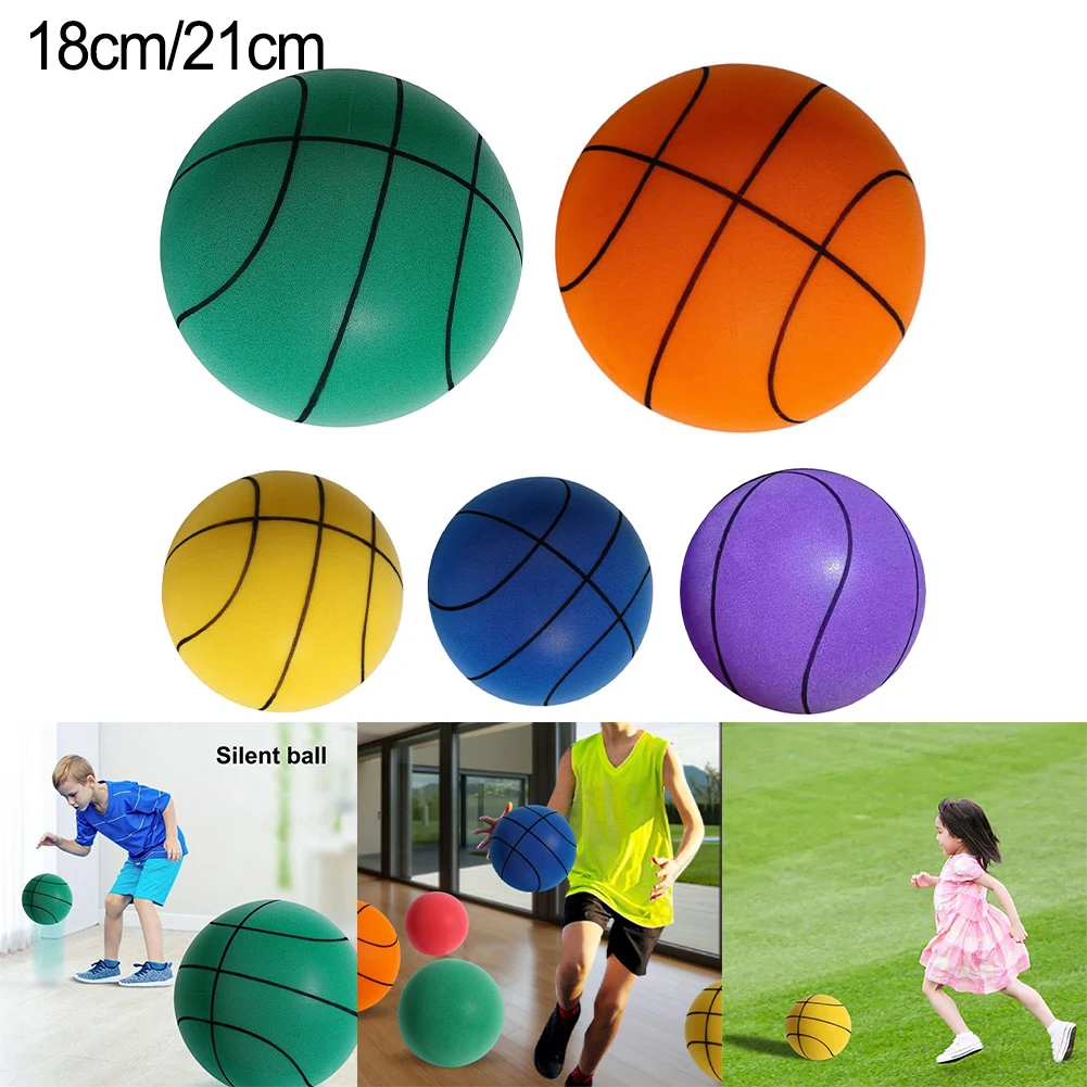 Diameter 21/18cm Silent Basketball Foam Sports Ball Indoor Mute Basketball Children Sports Outdoor Foam Toys Baby Silent Bounce