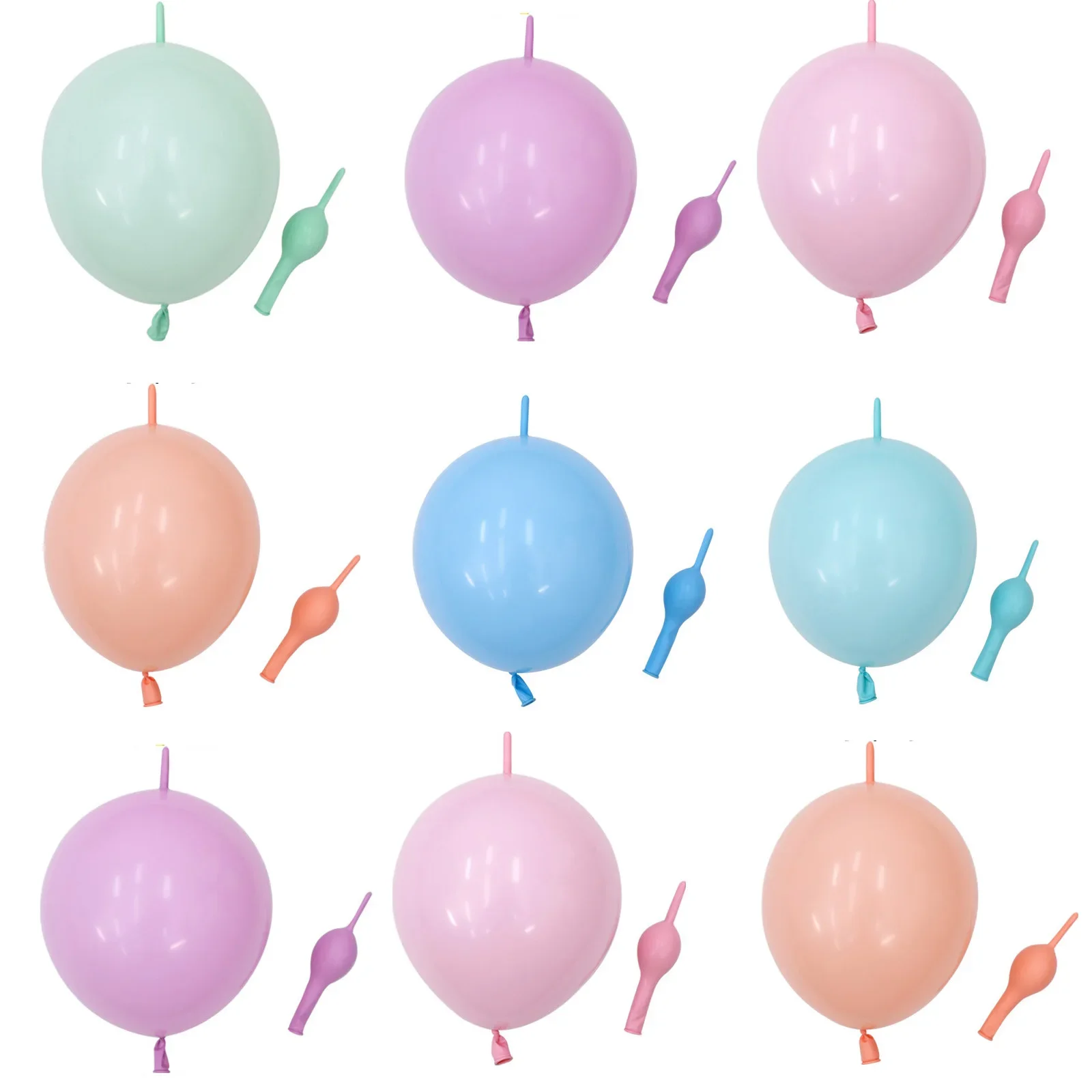 

100Pcs 6/10 Inch Link Balloons Macaron Tail Latex Helium Balloon Wedding Party Baby Shower Decorations Air Globos Pastel Balloon