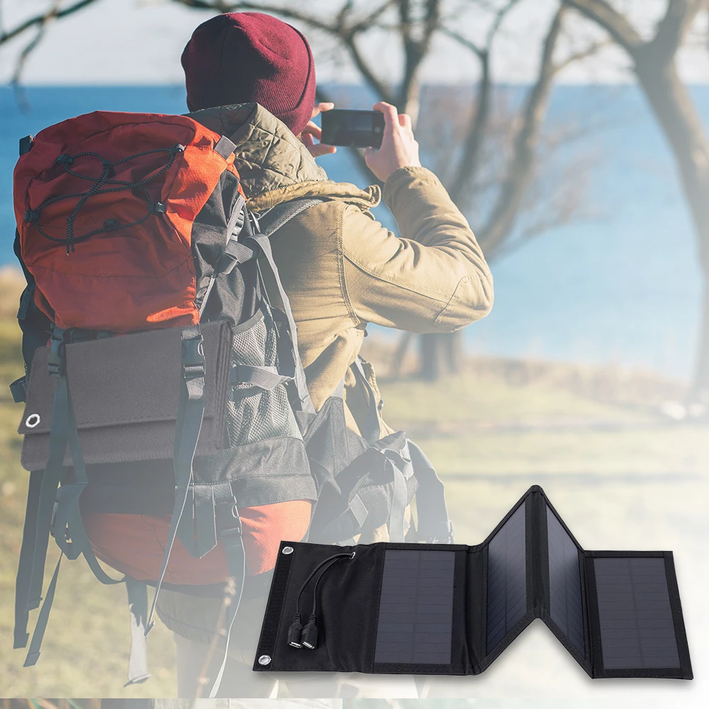 10W Foldable Solar Panel IP65 Waterproof Folding Solar Charger Portable Panel for Outdoor Camping Battery Charger