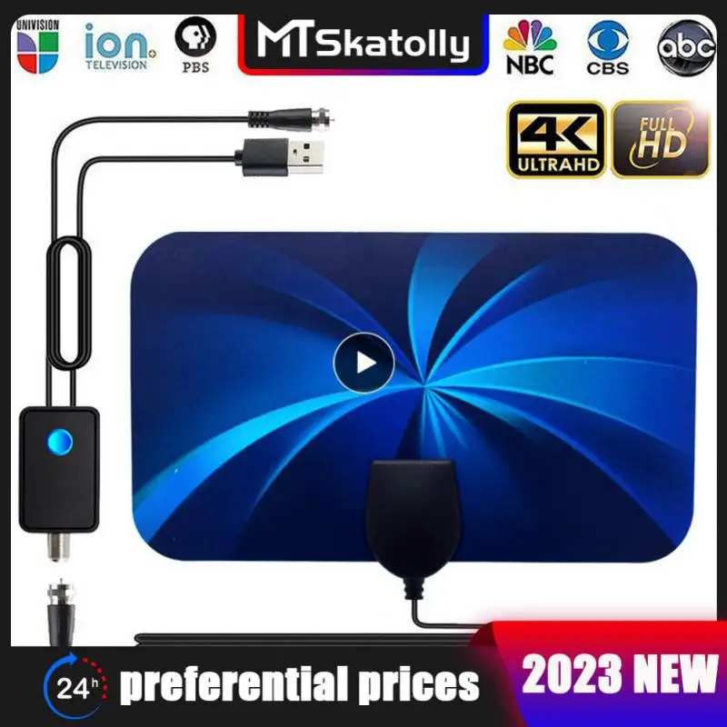 

Внутренняя цифровая ТВ-антенна hengshanlao 4K 1080P, HDTV-антенна на расстоянии 500 миль с высоким коэффициентом усиления VHF UHF с приемником усилителя