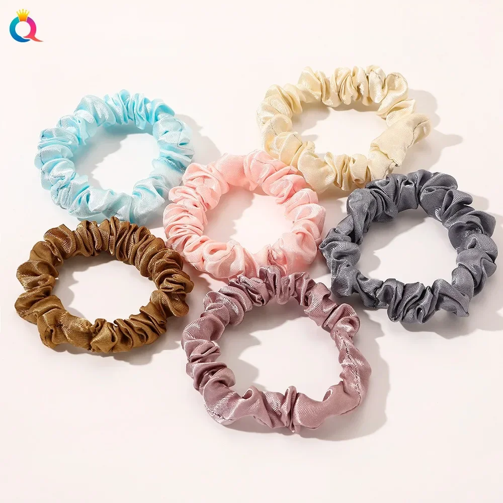 Elegant Sweet Hair Tie Satin Large Intestine Hair Ring Simple Pink Black Rope High Ponytail Accessories